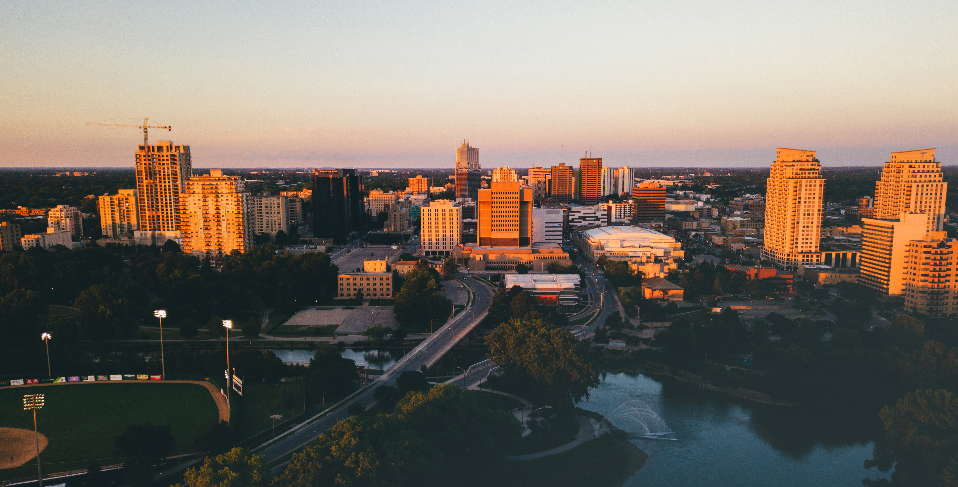 London, Ontario skyline with downtown high-rise buildings